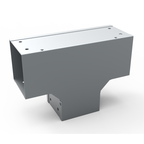 Tee horizontal para ducto cuadrado de 2.5x2.5″